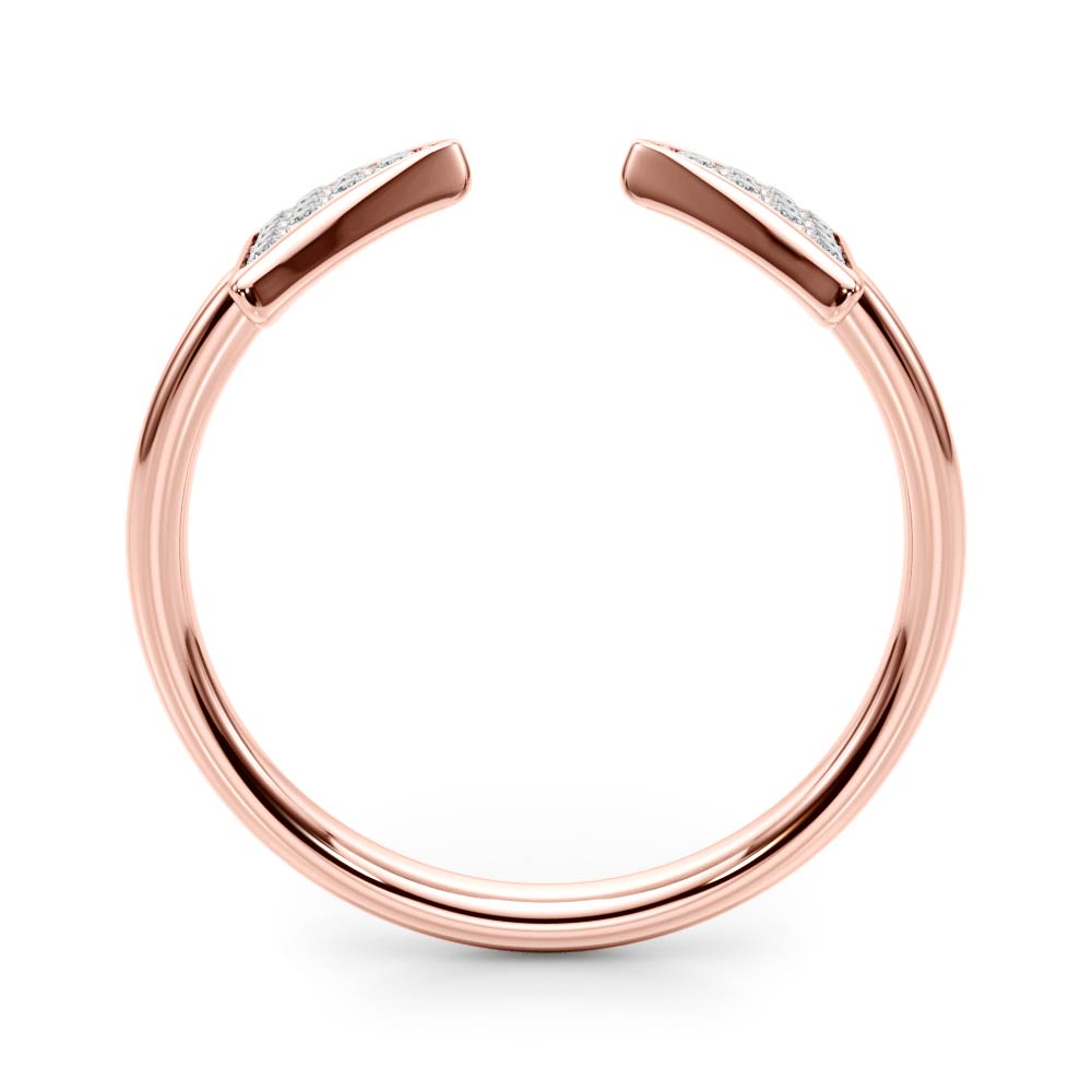 14k gold open double triangle ring set with lab-grown diamonds, symbolizing unity and protection.