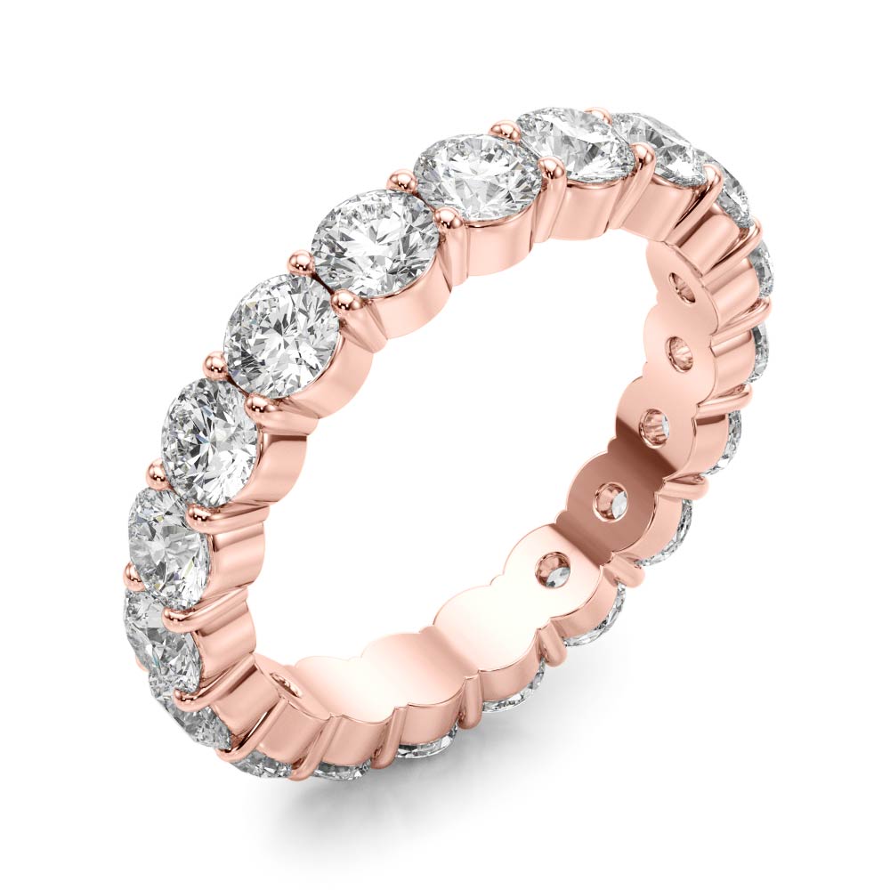 14k gold Eternal Elegance Band with lab-grown diamonds in a continuous radiant design for stacking or solo wear.