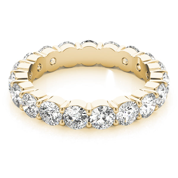 14k gold Eternal Elegance Band with lab-grown diamonds in a continuous radiant design for stacking or solo wear.