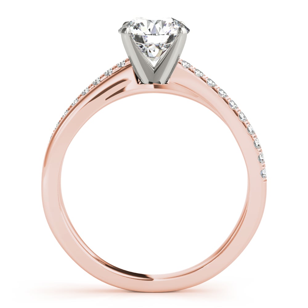 14k gold Twisted Eternity Diamond Ring featuring a twisted band set with lab-grown diamonds, symbolizing intertwined lives and love.