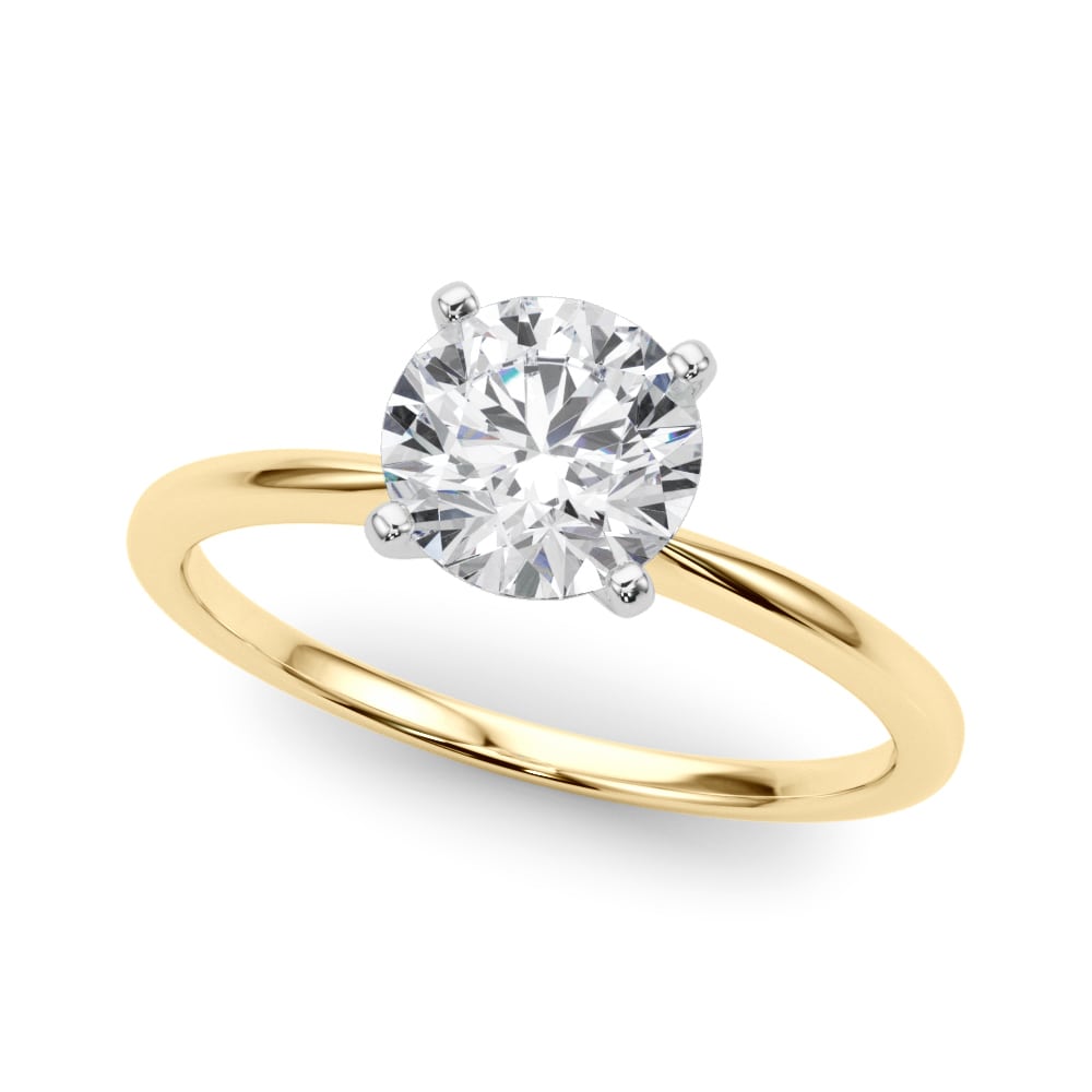 Timeless Solitaire Ring in 14k white gold with a round lab-grown diamond in a four-prong setting.
