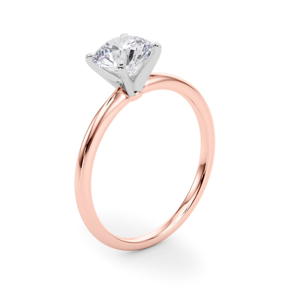 Timeless Solitaire Ring in 14k white gold with a round lab-grown diamond in a four-prong setting.