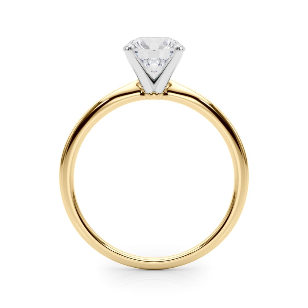 Timeless Solitaire Ring in 14k white gold with a round lab-grown diamond in a four-prong setting.