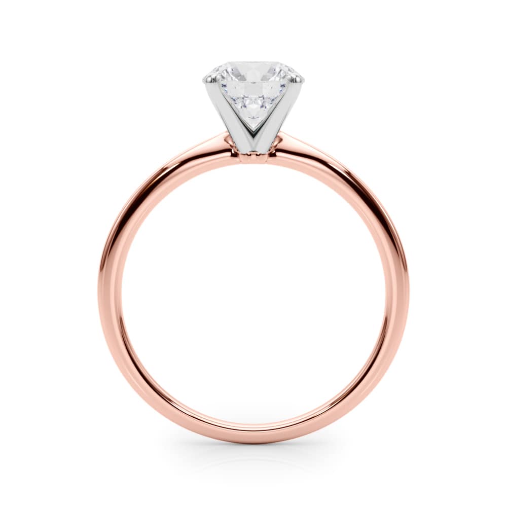 Timeless Solitaire Ring in 14k white gold with a round lab-grown diamond in a four-prong setting.