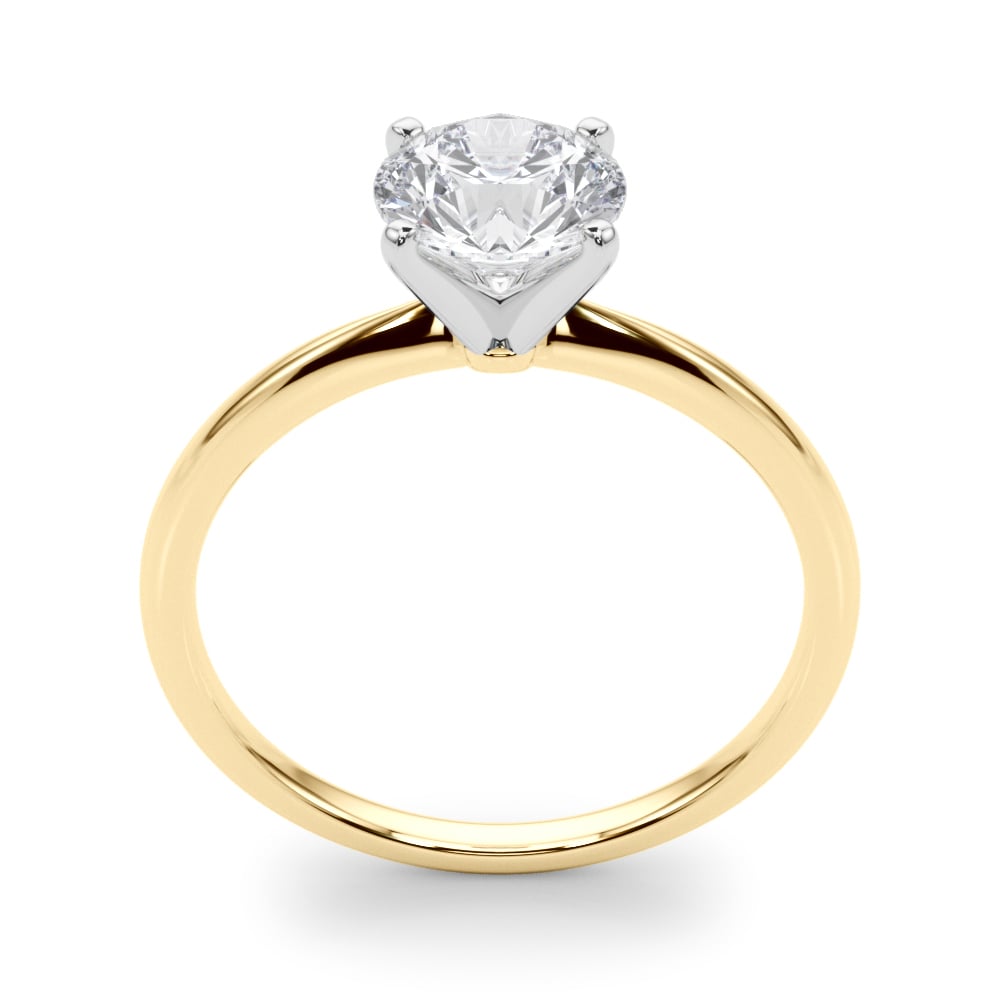Timeless Solitaire Ring in 14k white gold with a round lab-grown diamond in a four-prong setting.