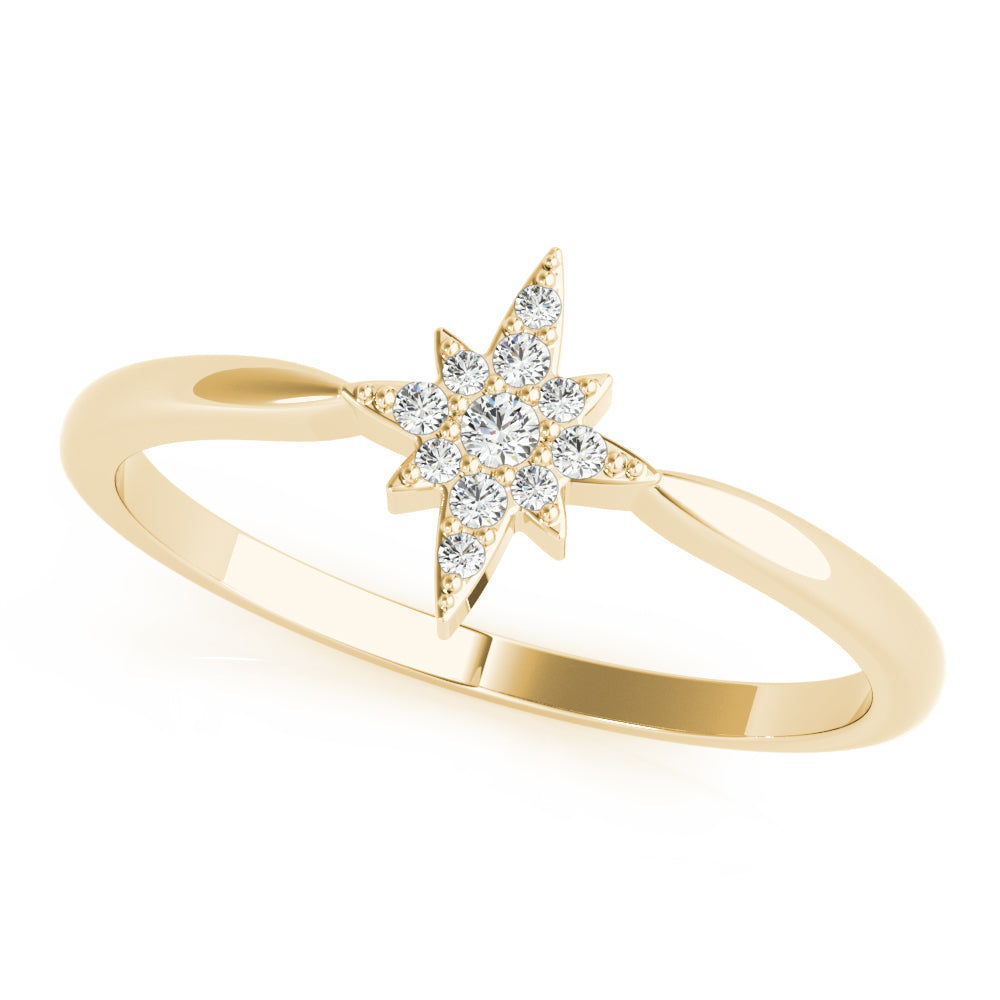 14k gold starburst ring with lab-grown diamonds, symbolizing life’s passion, energy, and brilliance.
