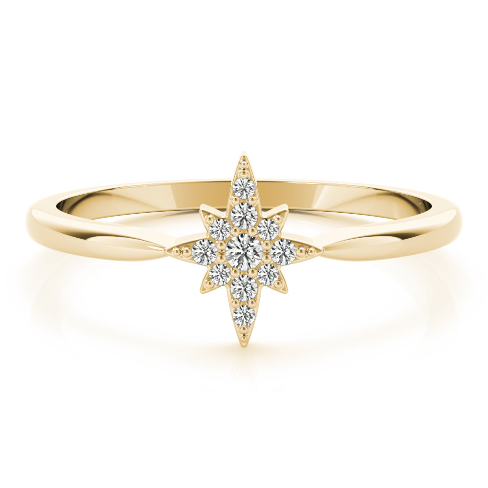 14k gold starburst ring with lab-grown diamonds, symbolizing life’s passion, energy, and brilliance.