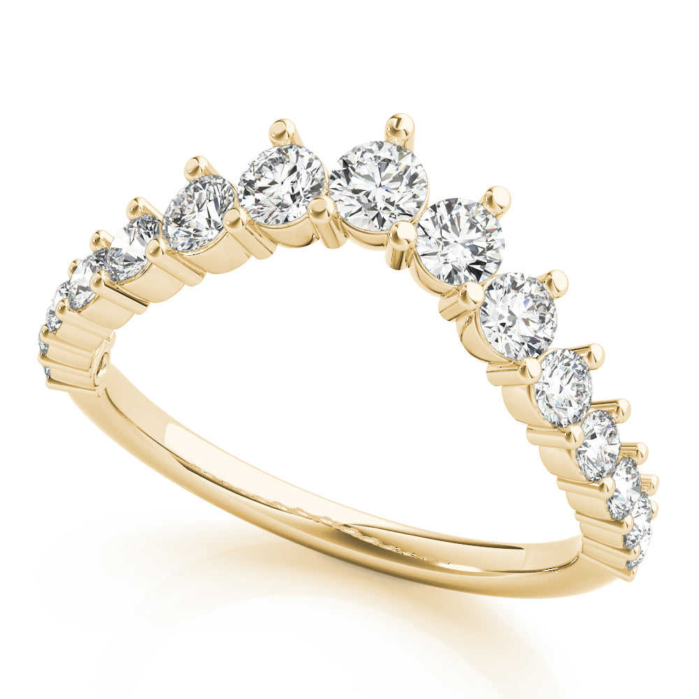 14k gold chevron diamond ring symbolizing growth and natural elegance.