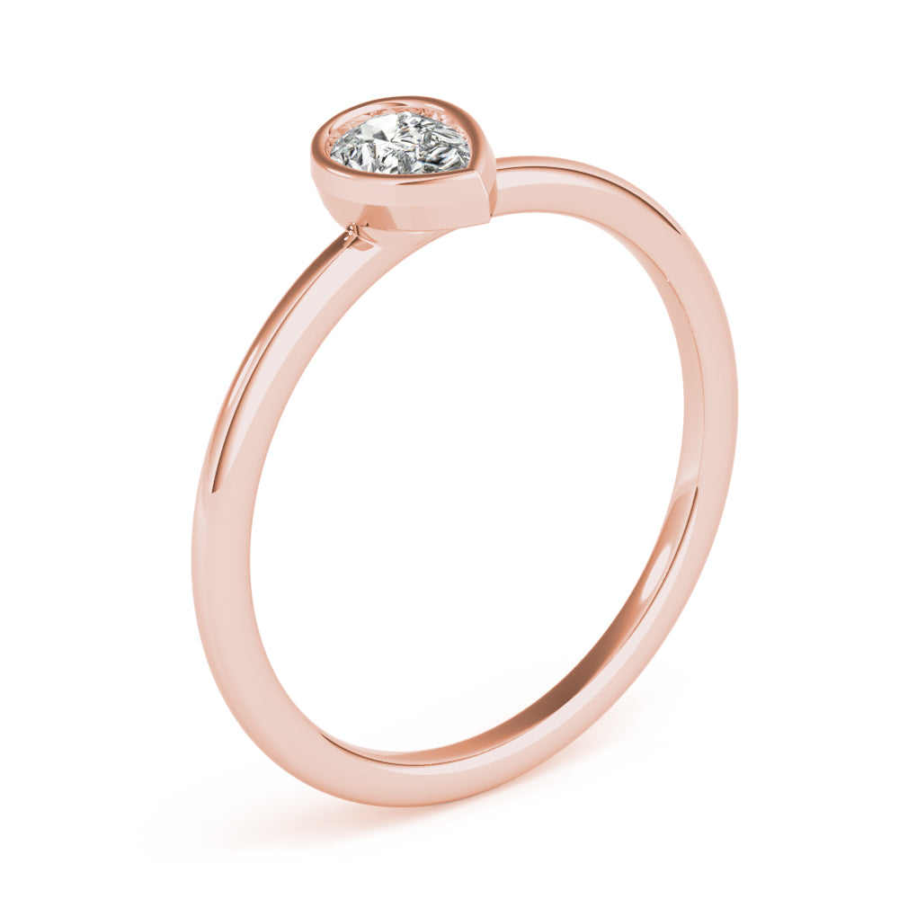14k Gold Tear of Joy Ring with Pear-Shaped Lab-Grown Diamond in Bezel Setting.