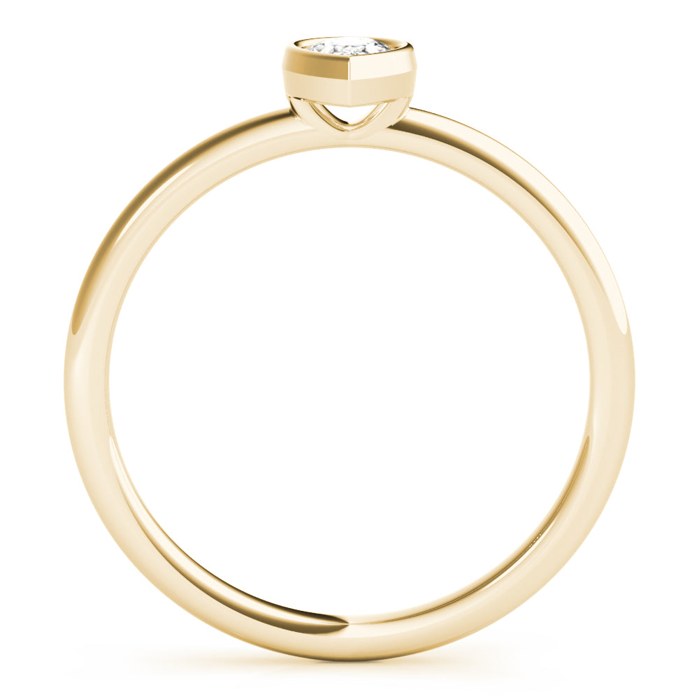 14k Gold Tear of Joy Ring with Pear-Shaped Lab-Grown Diamond in Bezel Setting.