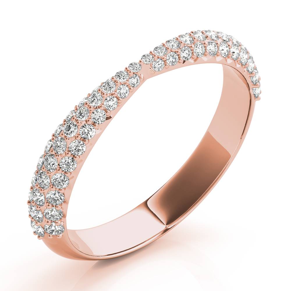 14k gold crossover diamond band featuring lab-grown diamonds, symbolizing unity and protection.
