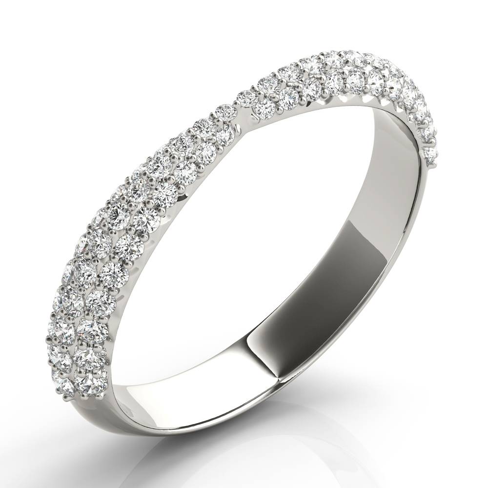 14k gold crossover diamond band featuring lab-grown diamonds, symbolizing unity and protection.