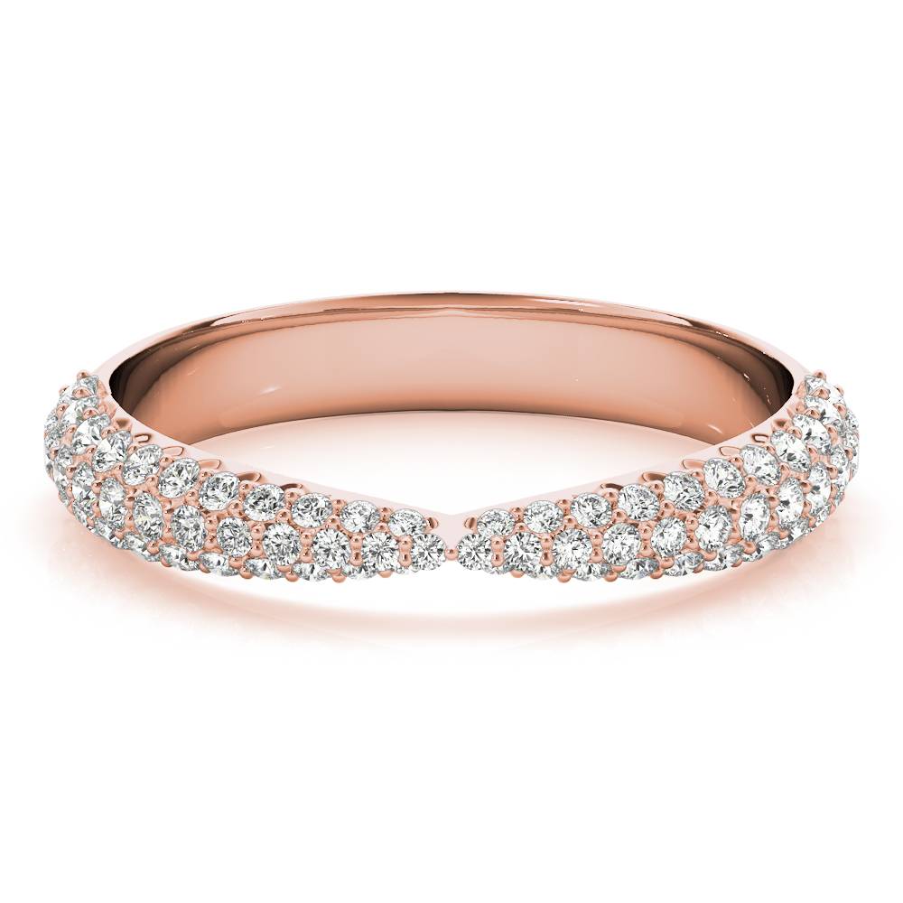14k gold crossover diamond band featuring lab-grown diamonds, symbolizing unity and protection.