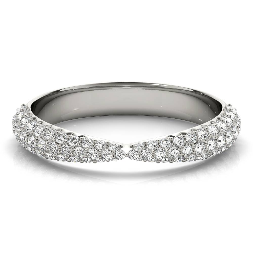 14k gold crossover diamond band featuring lab-grown diamonds, symbolizing unity and protection.