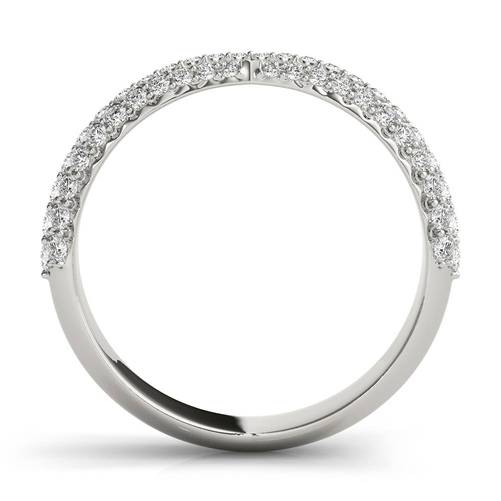 14k gold crossover diamond band featuring lab-grown diamonds, symbolizing unity and protection.