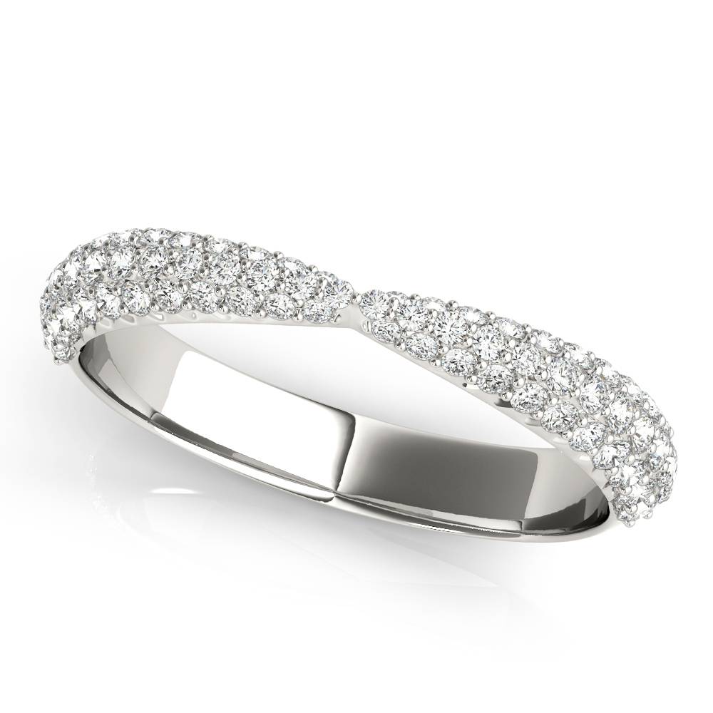 14k gold crossover diamond band featuring lab-grown diamonds, symbolizing unity and protection.
