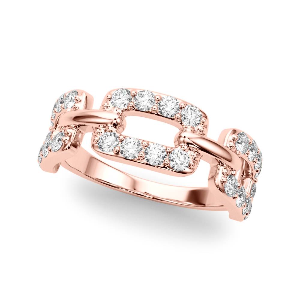 14k gold interlocking diamond eternity ring featuring lab-grown diamonds.