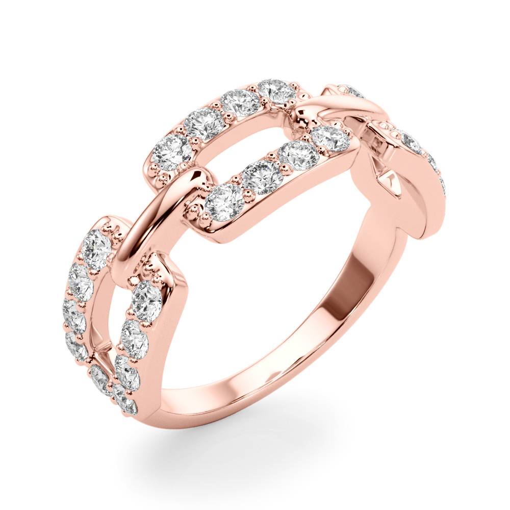 14k gold interlocking diamond eternity ring featuring lab-grown diamonds.