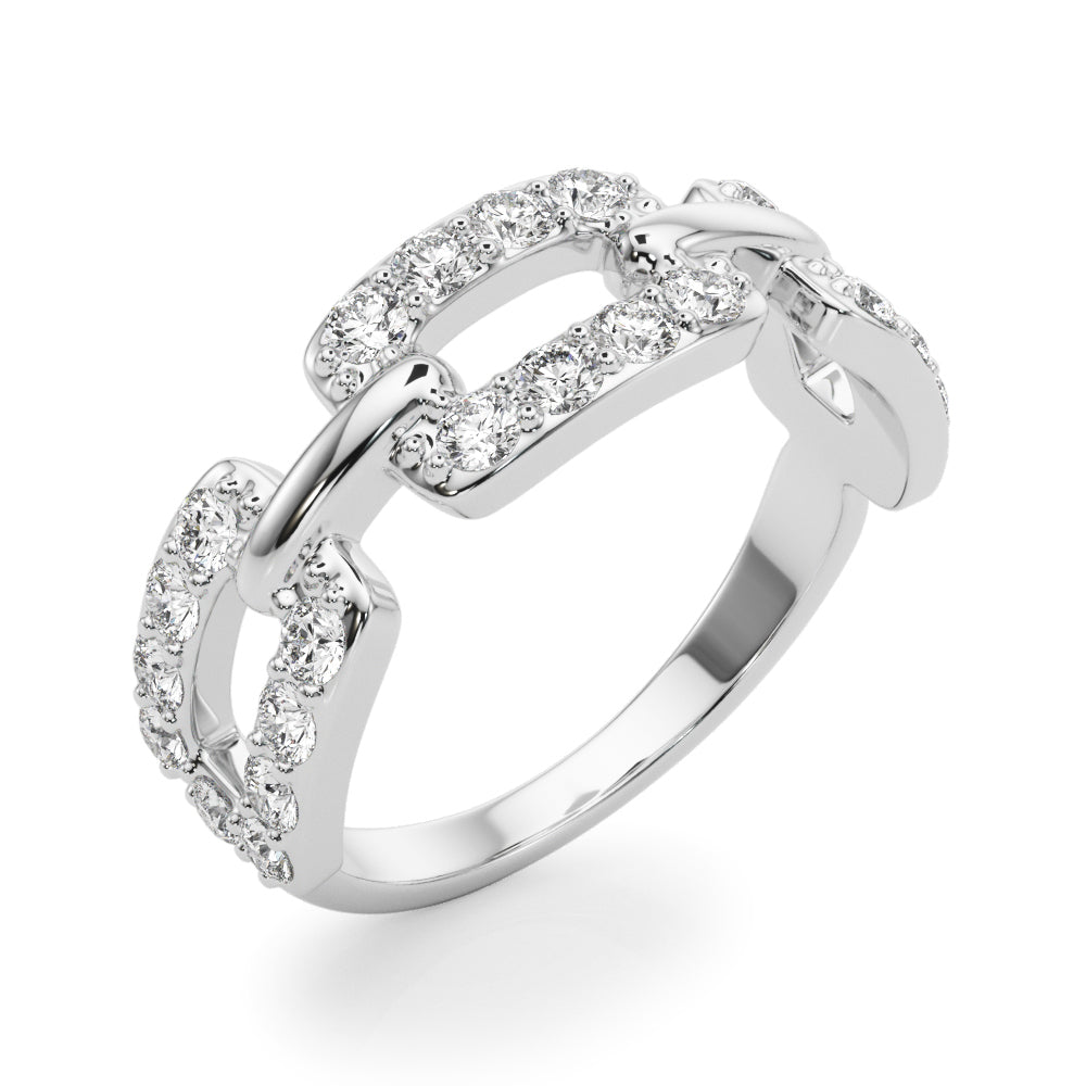 14k gold interlocking diamond eternity ring featuring lab-grown diamonds.