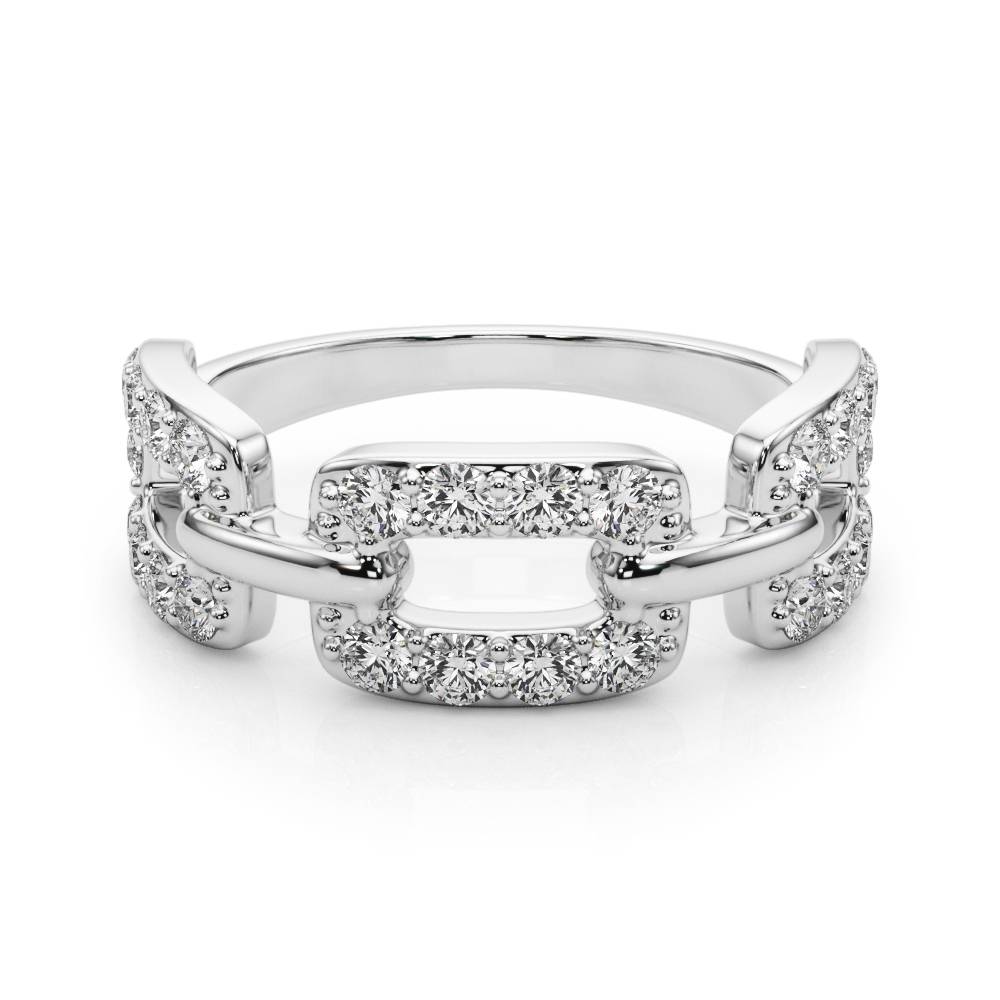14k gold interlocking diamond eternity ring featuring lab-grown diamonds.