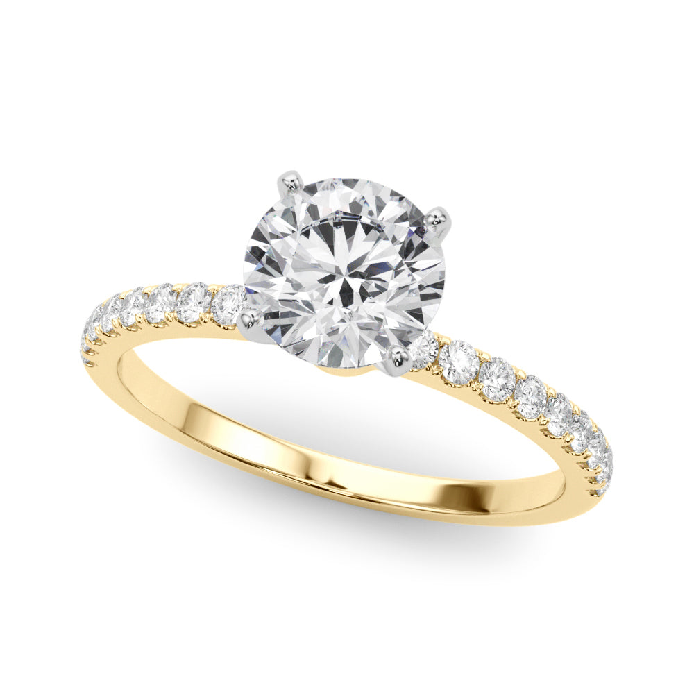 14k white gold Timeless Solitaire Ring with round lab-grown diamond and sleek four-prong setting.