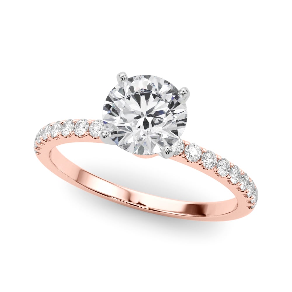 14k white gold Timeless Solitaire Ring with round lab-grown diamond and sleek four-prong setting.