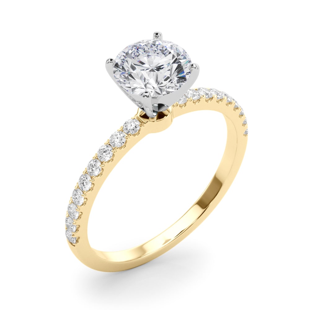 14k white gold Timeless Solitaire Ring with round lab-grown diamond and sleek four-prong setting.