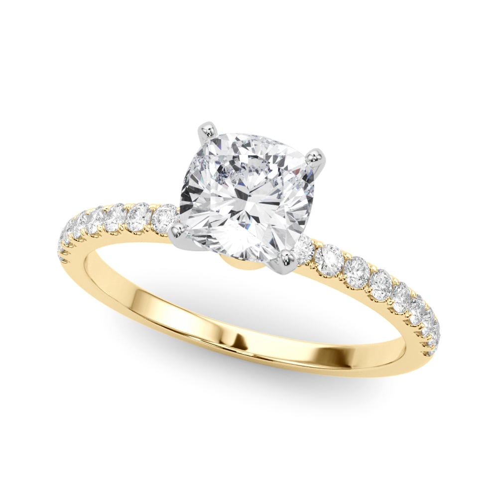 14k white gold Timeless Solitaire Ring with round lab-grown diamond and sleek four-prong setting.