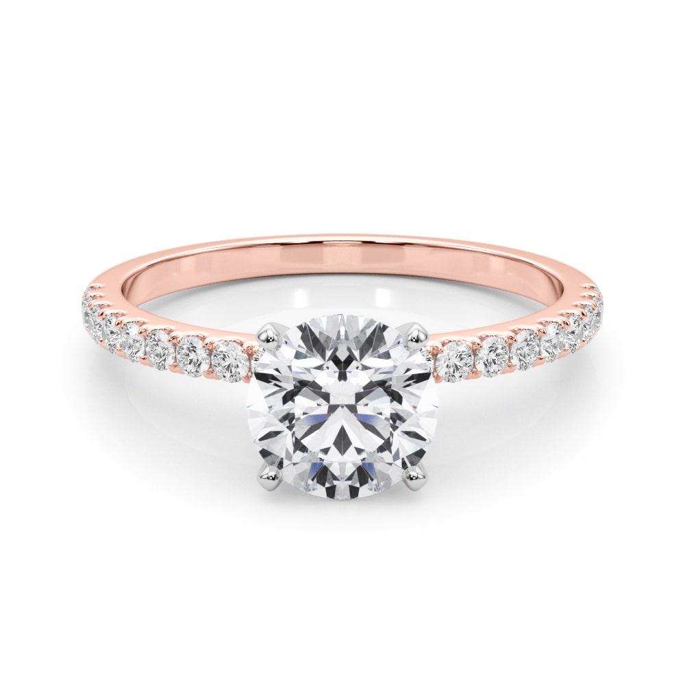 14k white gold Timeless Solitaire Ring with round lab-grown diamond and sleek four-prong setting.