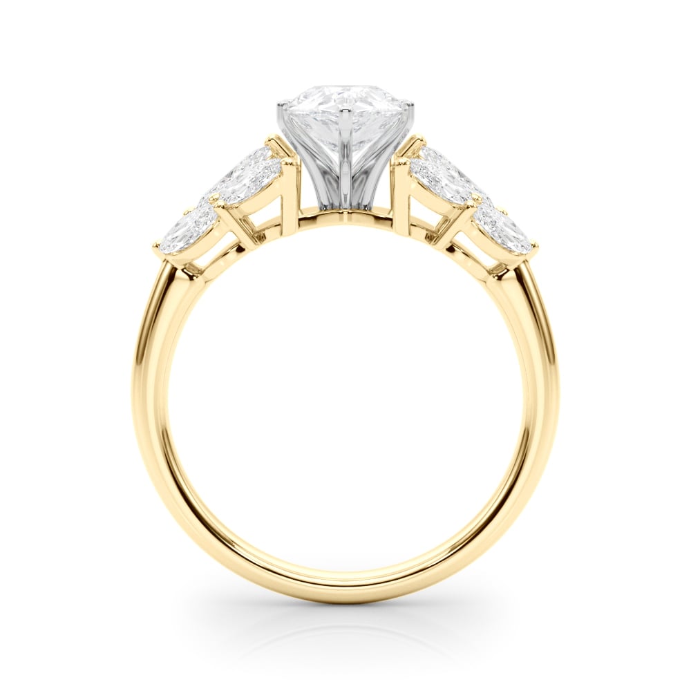 14k gold Harmony Petal Ring featuring a central Lovinity diamond surrounded by marquise-shaped diamonds.