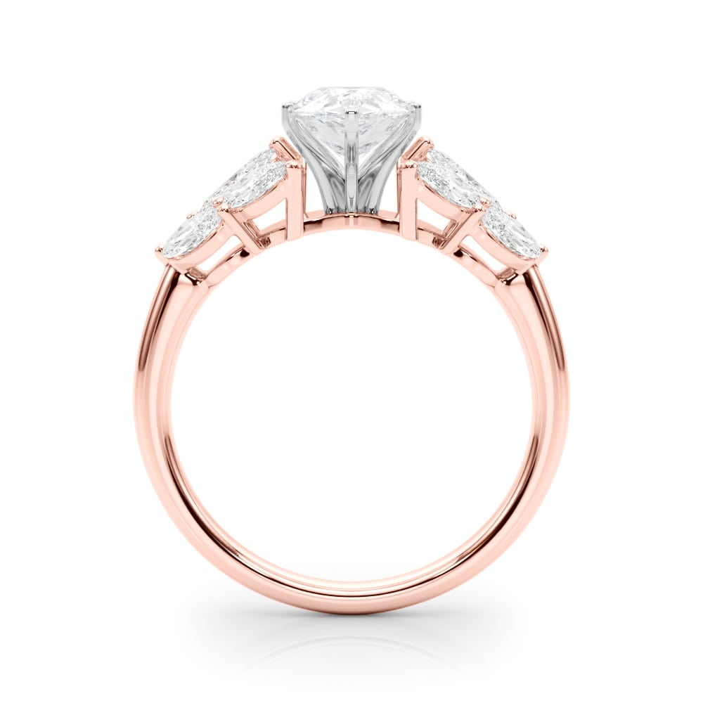 14k gold Harmony Petal Ring featuring a central Lovinity diamond surrounded by marquise-shaped diamonds.
