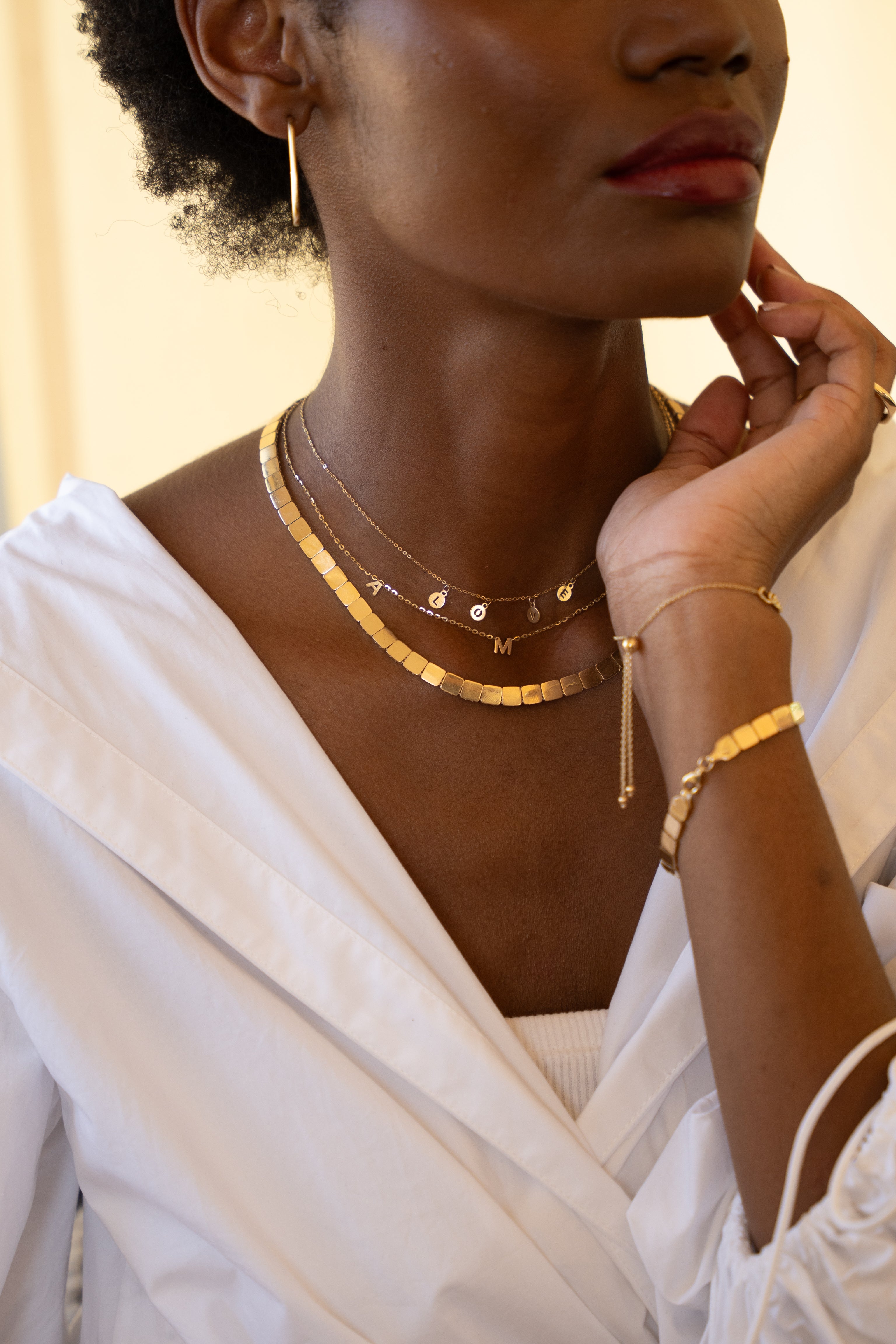 14k gold timeless links necklace with polished links, symbolizing enduring connections and refined sophistication.