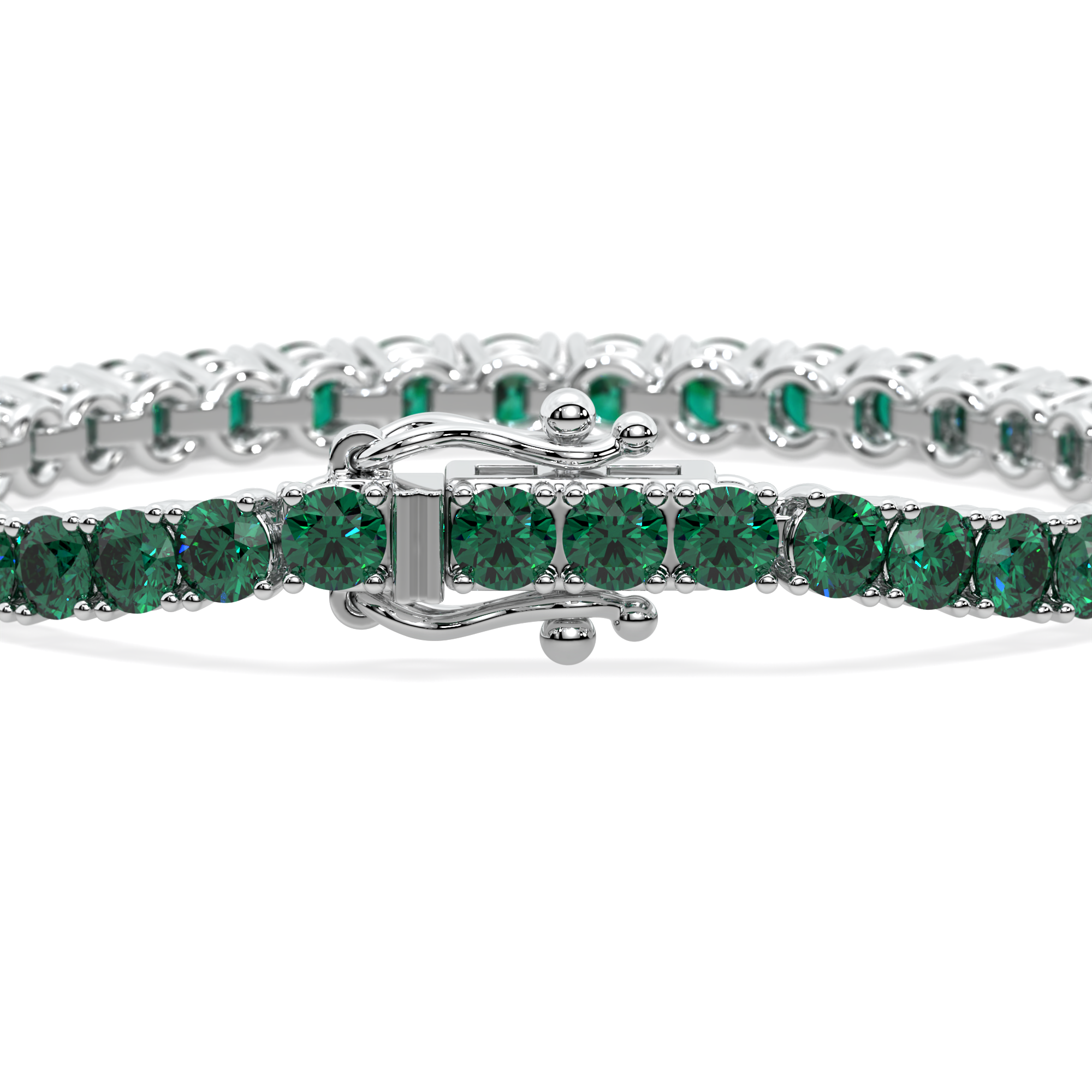 14k gold bracelet with deep green lab-grown diamonds in a 4-prong setting, inspired by the vitality of Earth.
Close-up of green diamonds set in a 14k gold bracelet, showcasing minimalist elegance and natural beauty.
Side view of The Flourish Bracelet featuring round green diamonds in a sleek 4-prong setting.
Elegant green diamond bracelet in 14k gold, a timeless design inspired by growth and renewal.