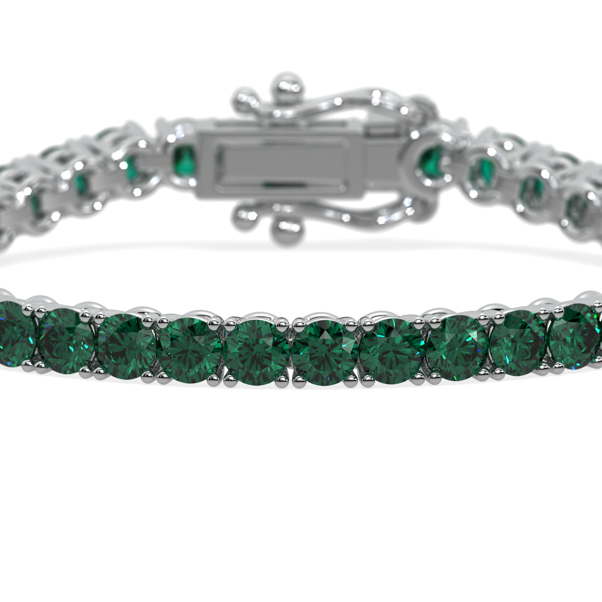 14k gold bracelet with deep green lab-grown diamonds in a 4-prong setting, inspired by the vitality of Earth.
Close-up of green diamonds set in a 14k gold bracelet, showcasing minimalist elegance and natural beauty.
Side view of The Flourish Bracelet featuring round green diamonds in a sleek 4-prong setting.
Elegant green diamond bracelet in 14k gold, a timeless design inspired by growth and renewal.