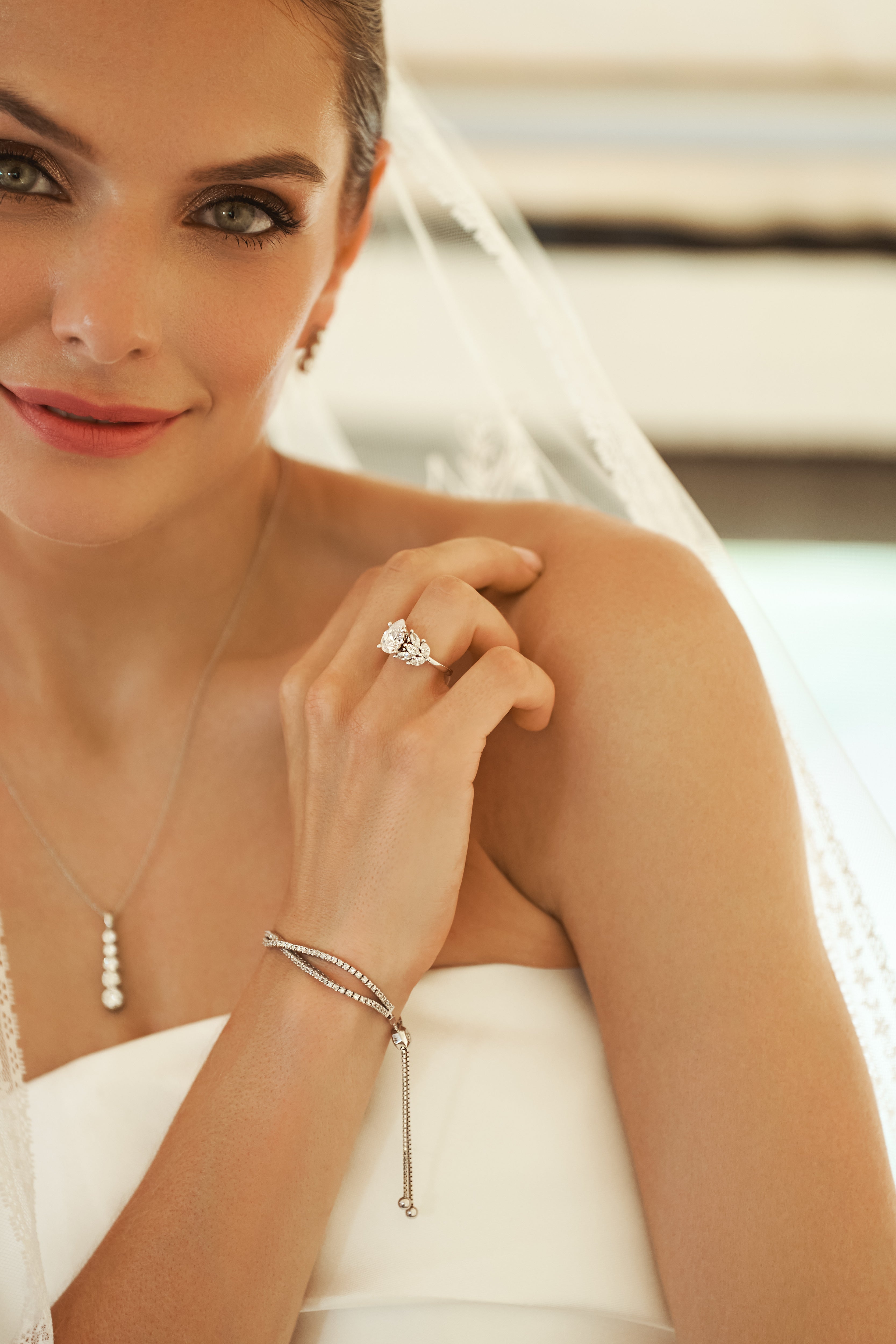 14k gold Harmony Petal Ring featuring a central Lovinity diamond surrounded by marquise-shaped diamonds.