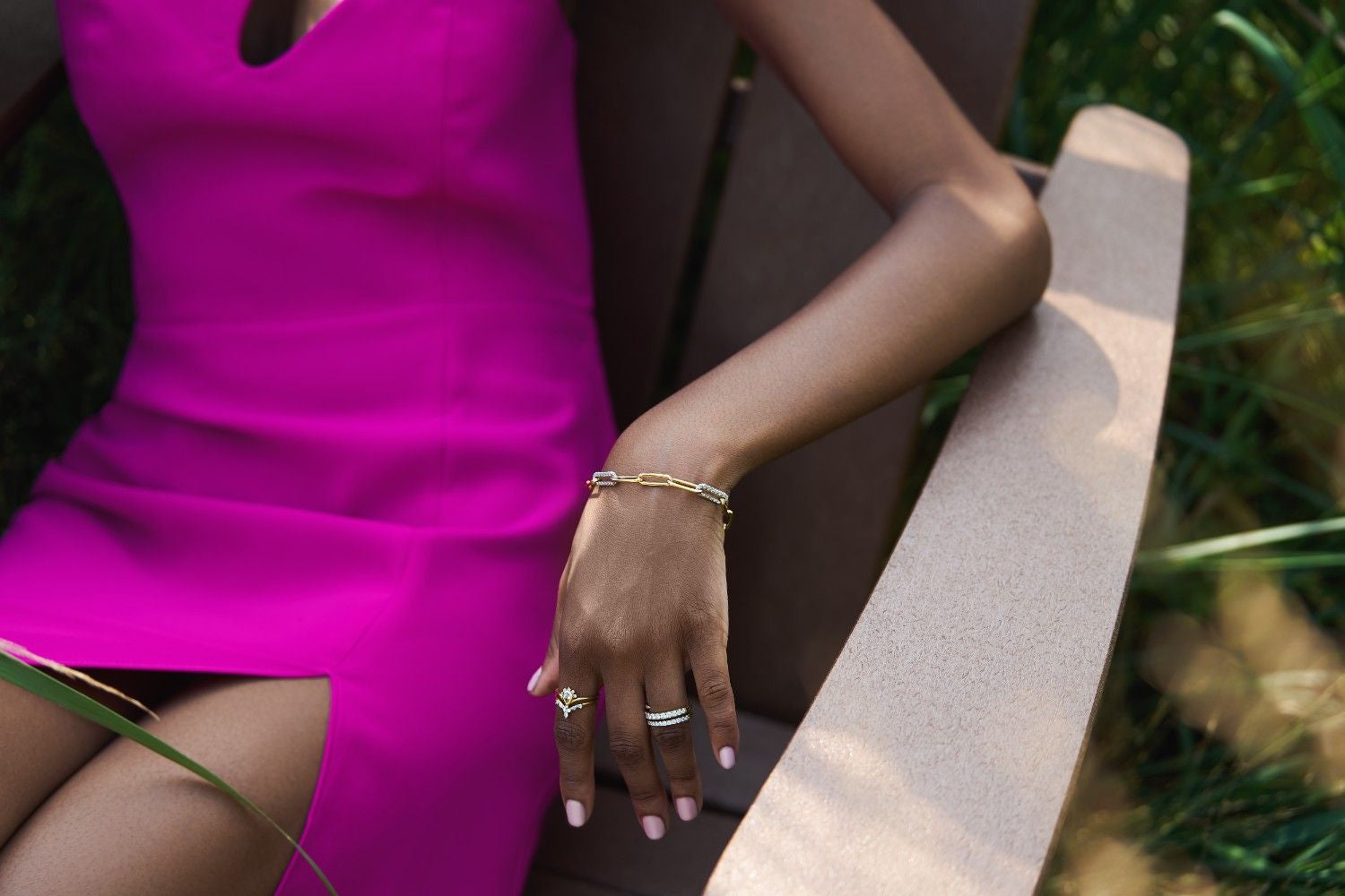 14k white gold pavé diamond bracelet with modern links from the Unity Collection, symbolizing strength and connection.