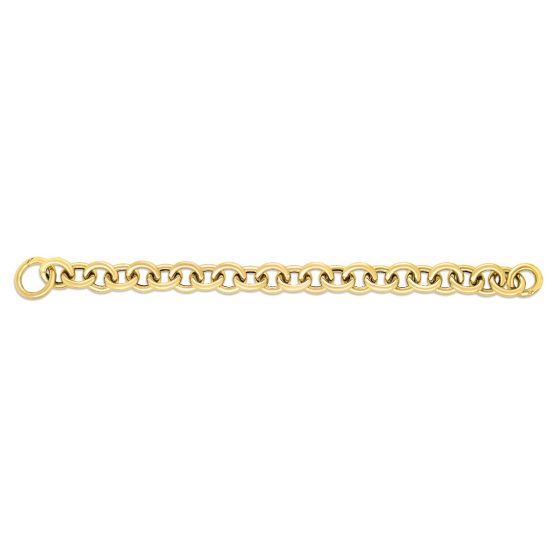 14k gold link bracelet with polished, seamless links, symbolizing strength and enduring connections.