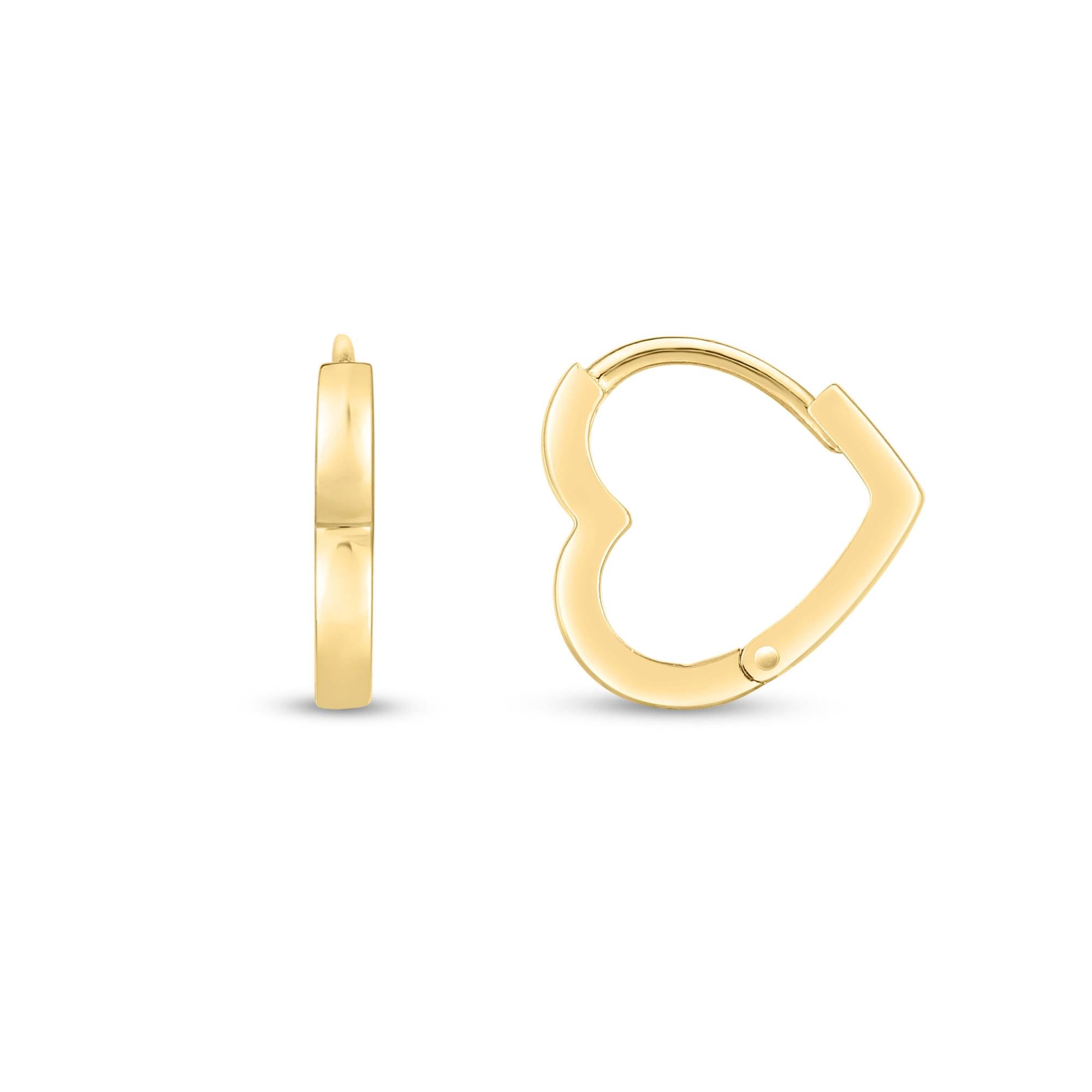14k gold heart-shaped huggie earrings from Lovinity’s Unity Collection, symbolizing love and meaningful connections