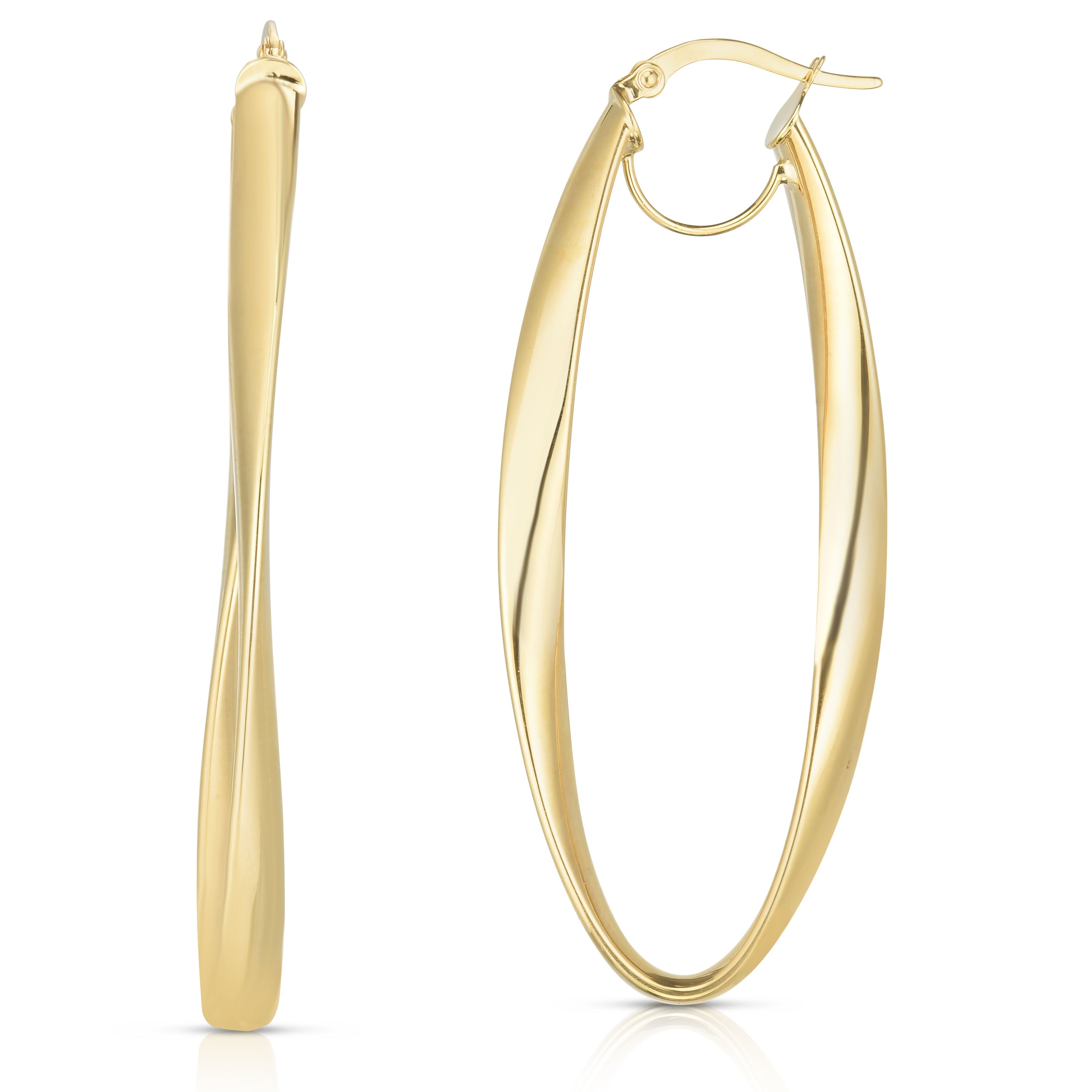 14k gold twisted oval hoop earrings from Lovinity’s Unity Collection, symbolizing resilience and life's journey.