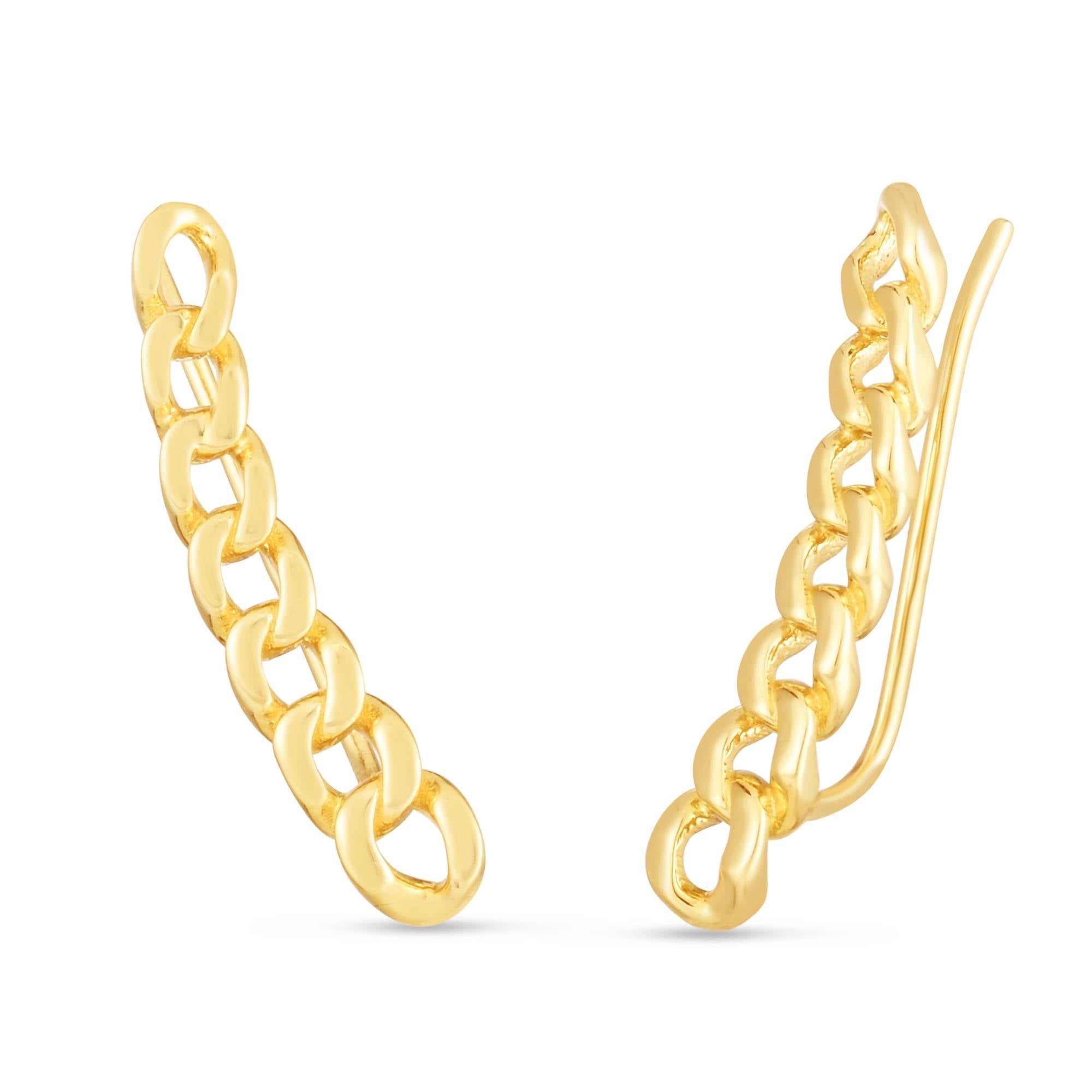 14k gold chain ear climbers from Lovinity’s Unity Collection, featuring a sleek linked design symbolizing unity and modern elegance.