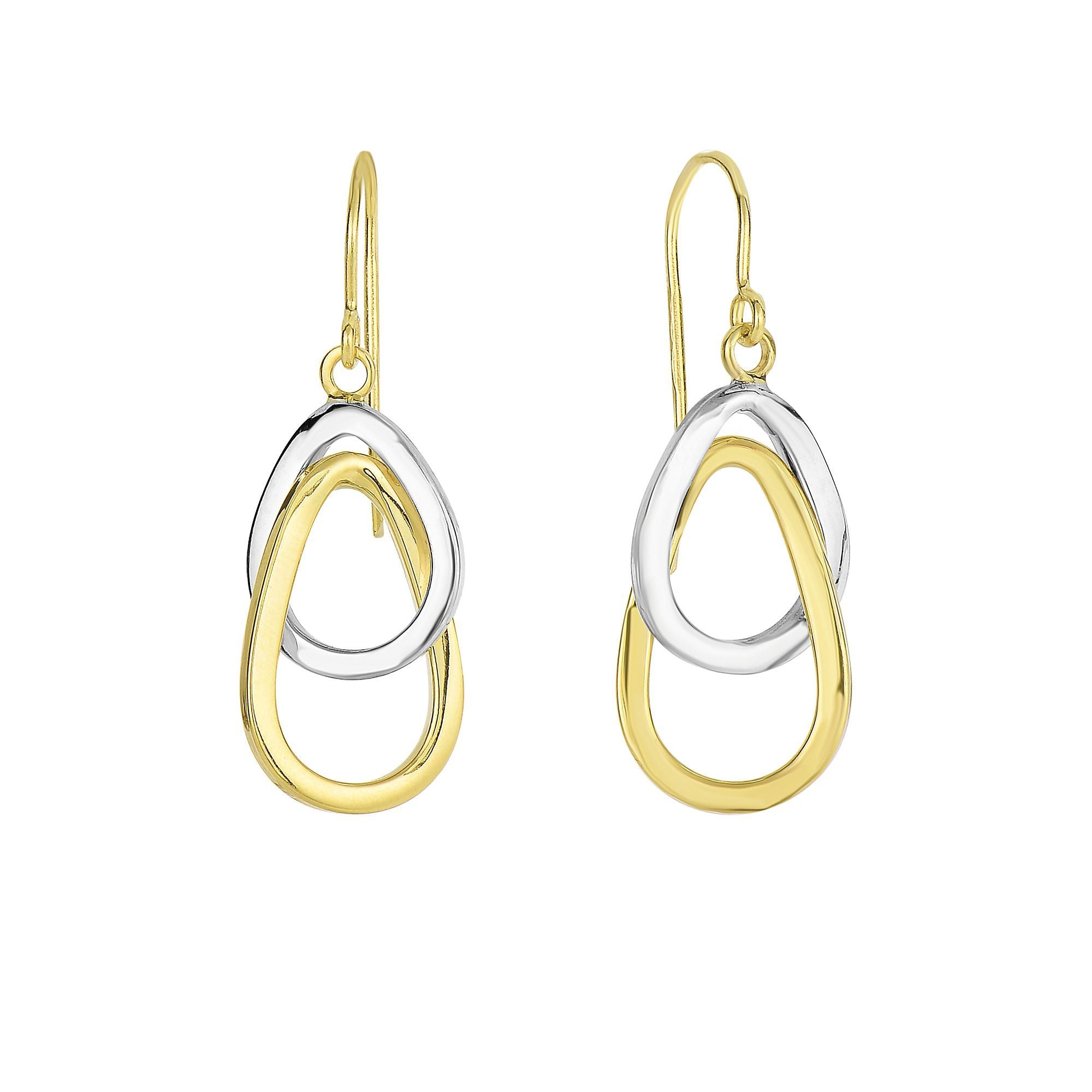 Interlocking loop earrings crafted in 14k gold with a fluid, modern design.
