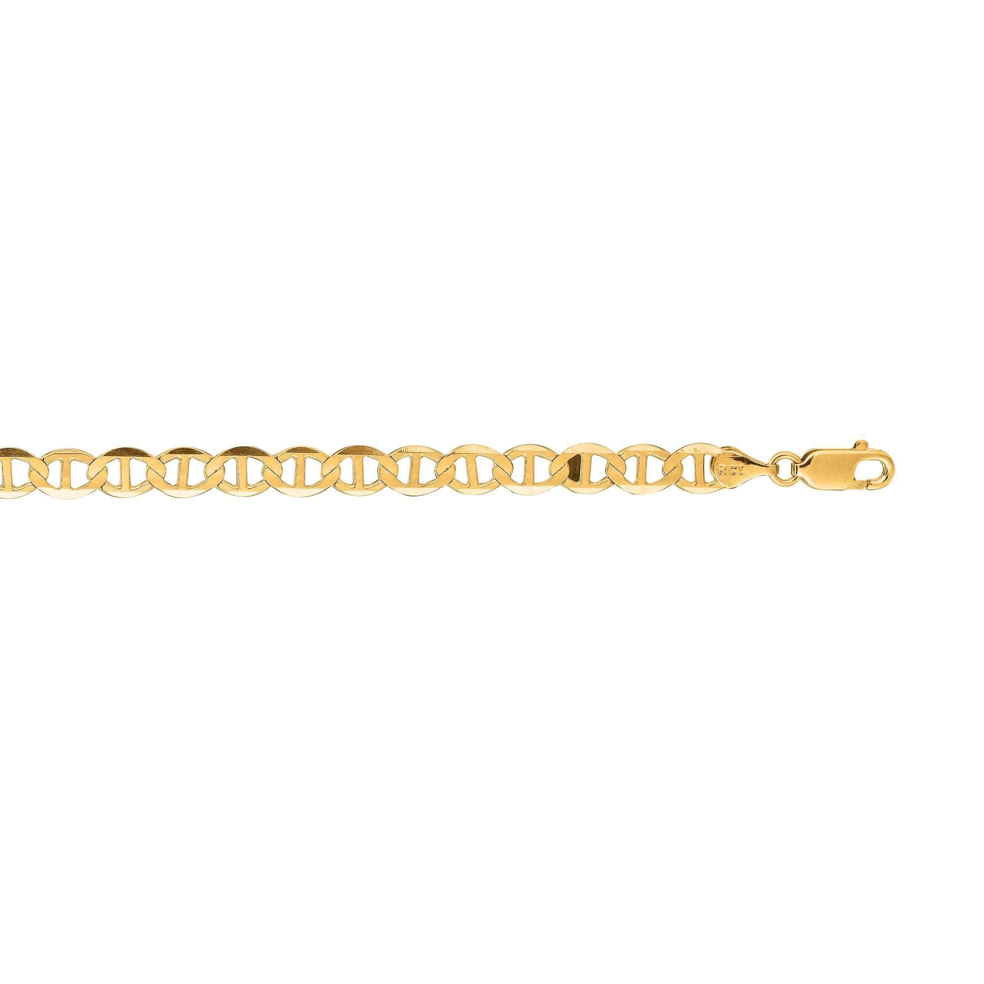 14k gold mariner chain bracelet with sleek interlocking links”
“Close-up of polished mariner chain bracelet in gold