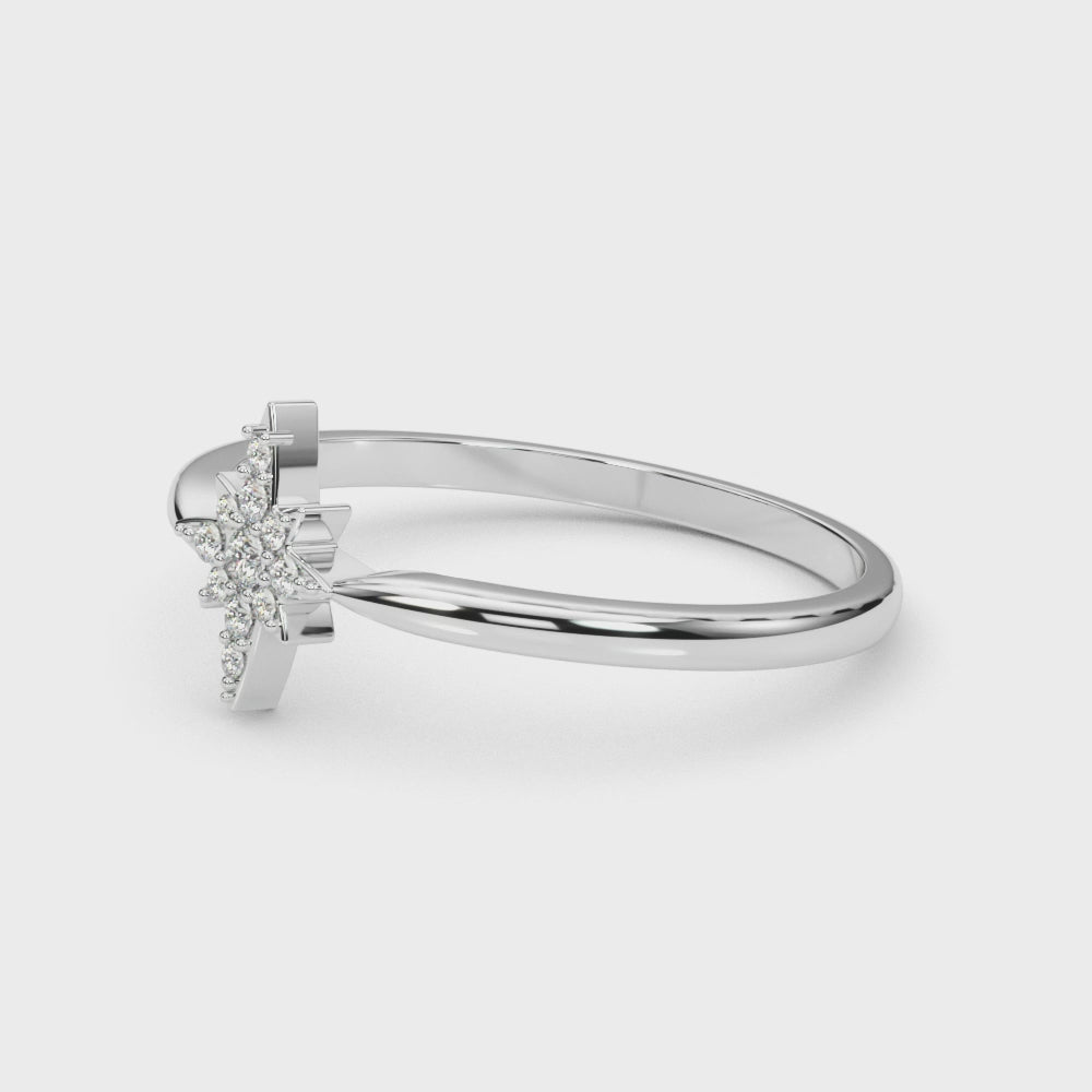 14k gold starburst ring with lab-grown diamonds, symbolizing life’s passion, energy, and brilliance.