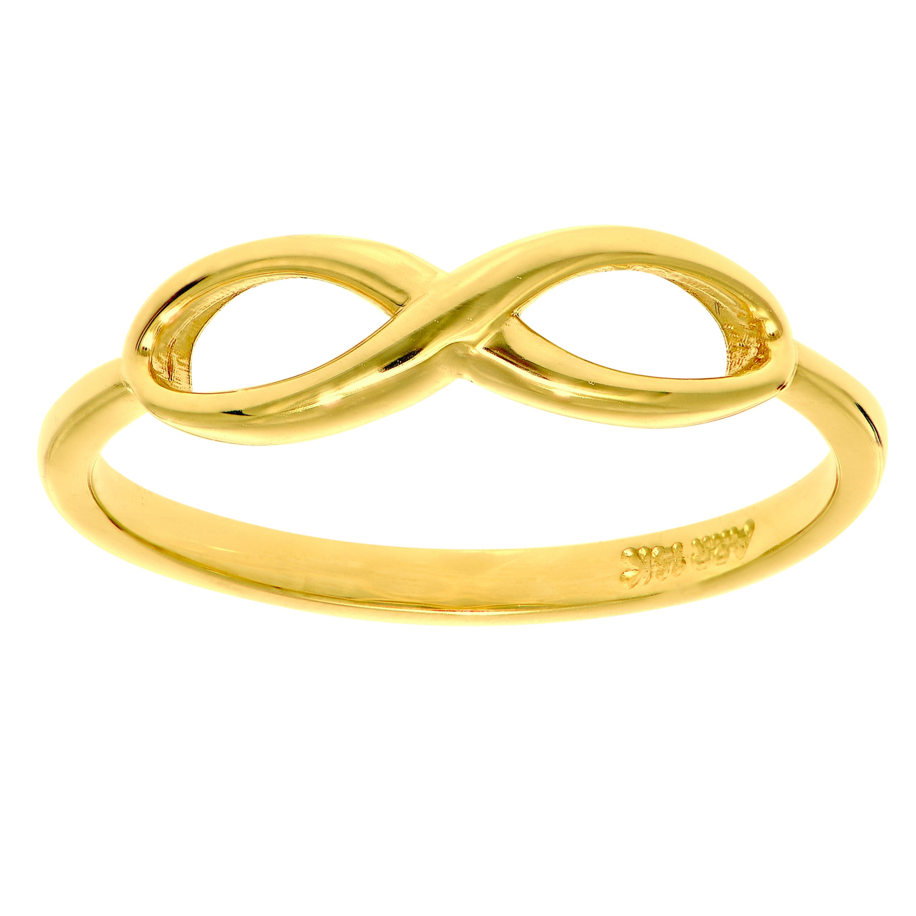 14k Gold Endless Infinity Ring featuring an open infinity symbol, representing eternal love and connection.