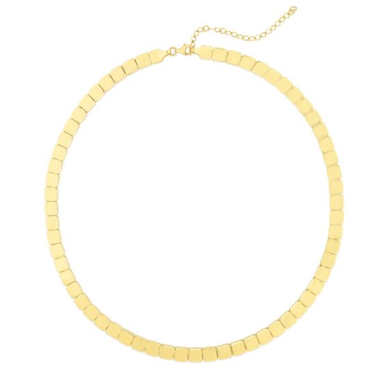 14k gold timeless links necklace with polished links, symbolizing enduring connections and refined sophistication.